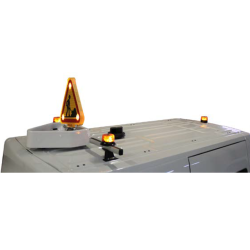 Ansamblu semnalizare echipat cu triunghi LED rabatabil electric si 2 girofaruri - prindere adeziva